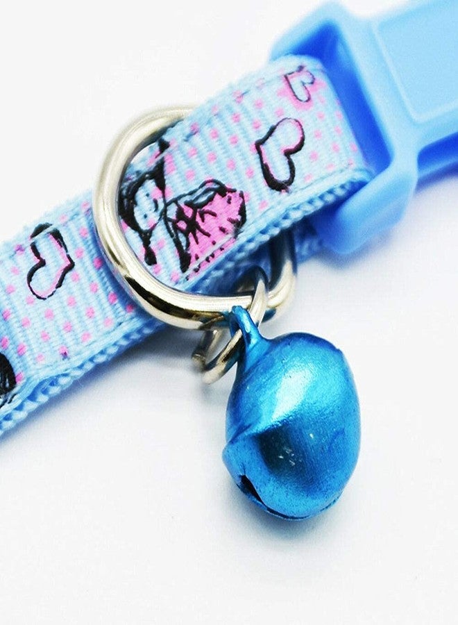 Pups&Pets Adjustable Kitten Collar Printed Bell Cat Pet Puppy - Red Color - Image 5